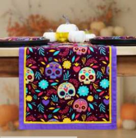 Printed Table Runner · Halloween — Day Of The Dead 1
