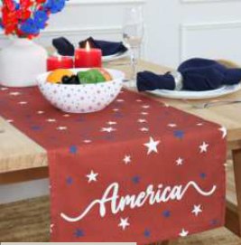 Printed Table Runner · Summer — American Crimson