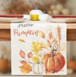 Fall Pumpkin Printed Table Runner — Hello Pumpkin Orange