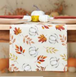 Fall Pumpkin Printed Table Runner — Pumpkin & Autumn