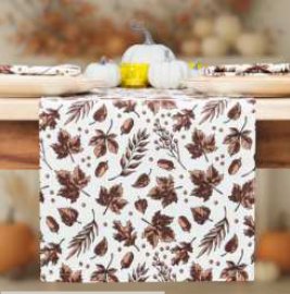 Fall Printed Table Runner — Pumpkin Bow