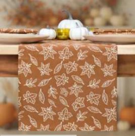 Fall Printed Table Runner — Pumpkin & Autumn