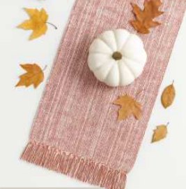 Ribbed Chambray Table Runner — Rust And H. White