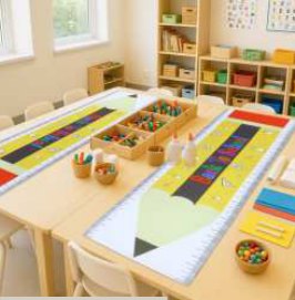 Printed Table Runner · Kids — Pencil
