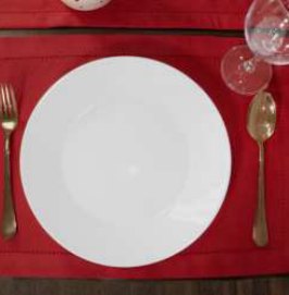 Placemat · Solid Fused Hemstitch — Red