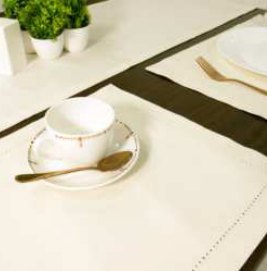 Placemat · Solid Fused Hemstitch — Ivory