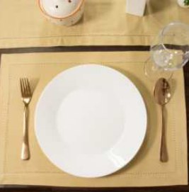 Placemat · Solid Fused Hemstitch — Beige