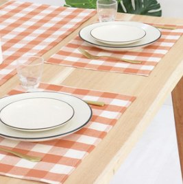 Placemat · Buffalo Checked — Rust/Half.White