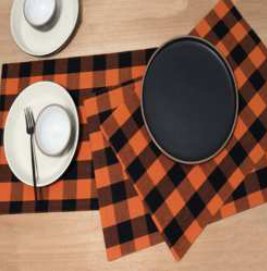 Placemat · Buffalo Checked — Orange/Black