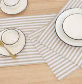 Stripe Placemat · Fused — Beige/White