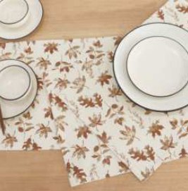 Fall / Autumn Leaves Printed Placemat — Orange/Green/Yellow/Brown