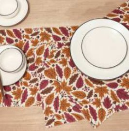 Fall / Autumn Leaves Printed Placemat — Rust/G.Yellow/Brown/