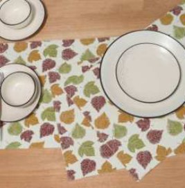 Fall / Autumn Leaves Printed Placemat — Golden Yellow/Orange