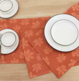Fall / Autumn Leaves Printed Placemat — Rust/Royal Rust