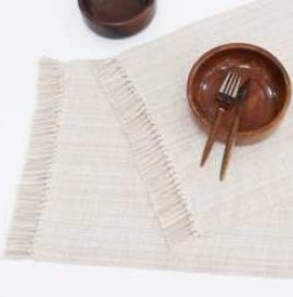 Ribbed Chambray Placemat — Royal Linen/H. White