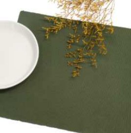 Solid Ribbed Placemat — Olive Green