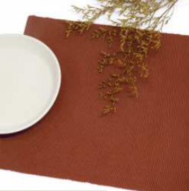 Solid Ribbed Placemat — Rust