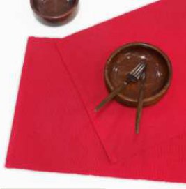 Solid Ribbed Placemat — Red