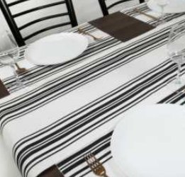 Placemat · French Stripe — Black/White