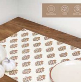 Fall Printed Placemat — Goldenrod Beige
