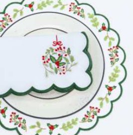 Placemat · Embroidered — Green