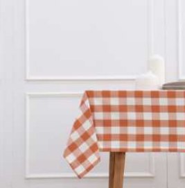 Table Cloth · Buffalo Checked — Rust/H. White