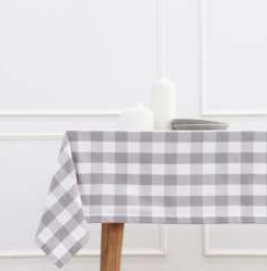 Table Cloth · Buffalo Checked — Grey/White