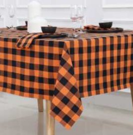 Table Cloth · Buffalo Checked — Orange/Black