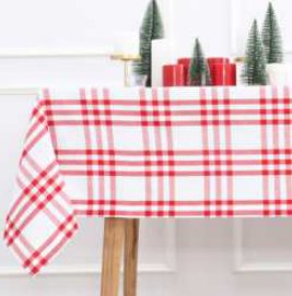 Table Cloth · Homestead Plaid — Red/White