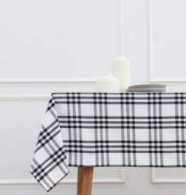 Table Cloth · Homestead Plaid — Black/White