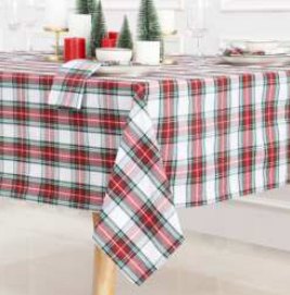 Table Cloth · Tartan Plaid — Red And White