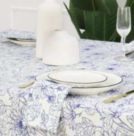 Table Cloth · Tartan Plaid — Blue/Ivory