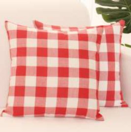 Throw Pillow Covers · Buffalo Checked — Red/White