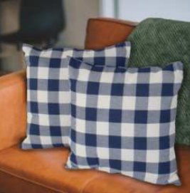 Throw Pillow Covers · Buffalo Checked — Blue/White