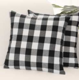Throw Pillow Covers · Buffalo Checked — Black/White