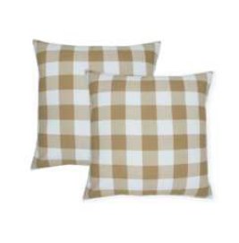 Throw Pillow Covers · Buffalo Checked — Beige/White