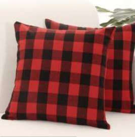 Throw Pillow Covers · Buffalo Checked — Red/Black