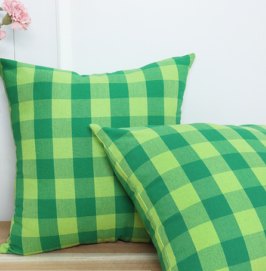 Throw Pillow Covers · Buffalo Checked — Parrot Green/Apple Green