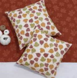 Fall / Autumn Leaves Throw Pillow Cover — Rust/G.Yellow/Brown/Maroon/Ivory