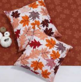 Fall / Autumn Leaves Throw Pillow Cover — Rust/Gold/Brown