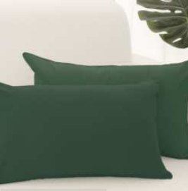 Solid Throw Pillow Cover — Forest Green