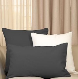 Solid Throw Pillow Cover — Dark Grey