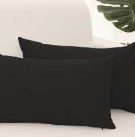 Solid Throw Pillow Cover — Black
