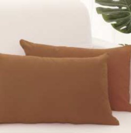 Solid Throw Pillow Cover — Brown