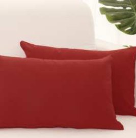 Solid Throw Pillow Cover — Red