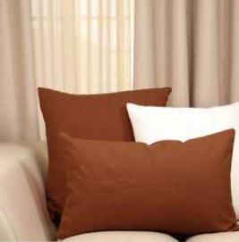 Solid Throw Pillow Cover — Rust