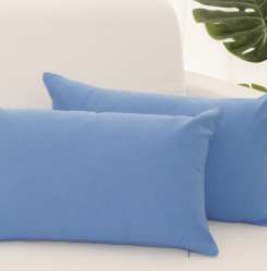 Solid Throw Pillow Cover — Light Blue