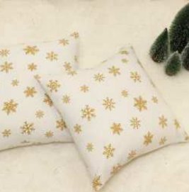 Throw Pillow Covers · Snowflakes — Gold