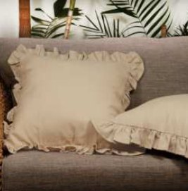 Throw Pillow Covers · Solid Ruffled — Textured Beige