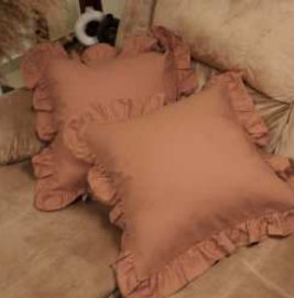 Throw Pillow Covers · Solid Ruffled — Rust